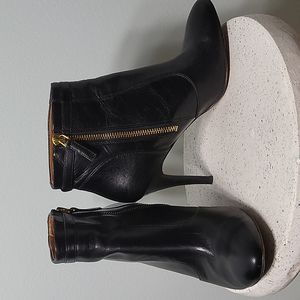 Nine West "Mainstay" Black Leather High Heel Ankle Boots or Booties